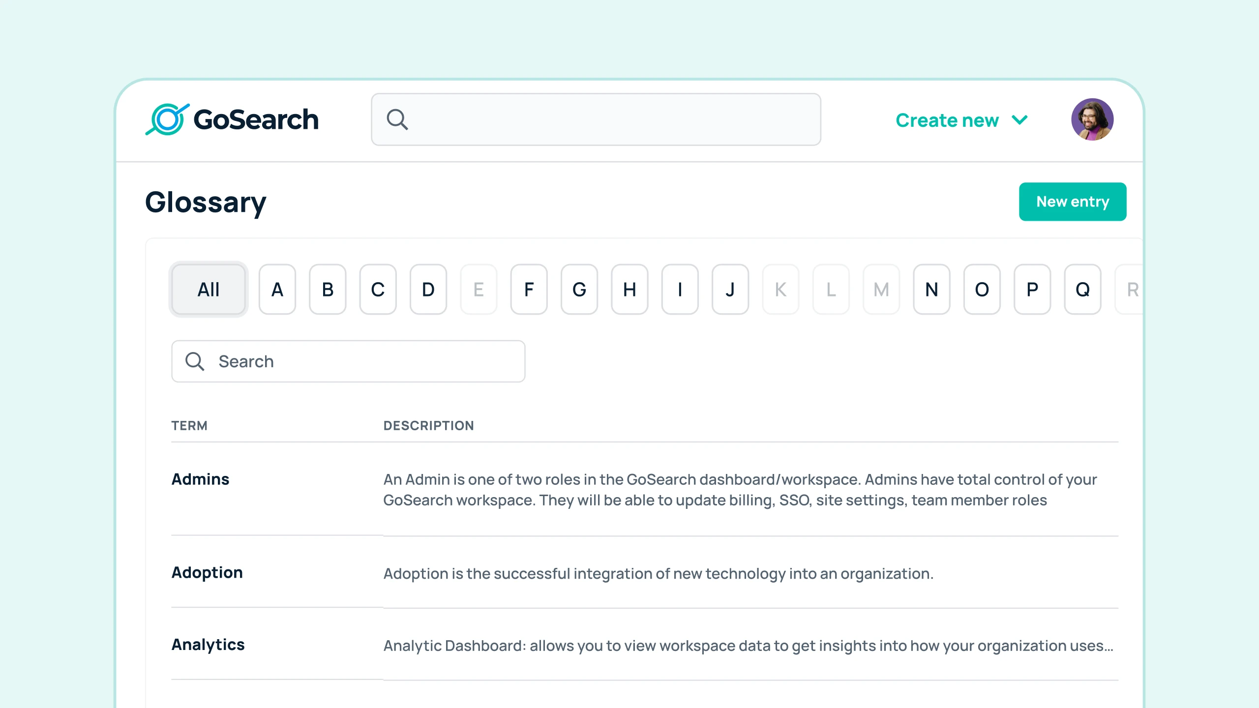 Glossary Feature Overview inside GoSearch AI Enterprise Search: Video Demo